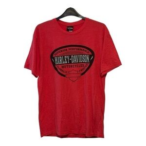 Harley Davidson Red Men's Morris Plains, NJ T-Shirt Large